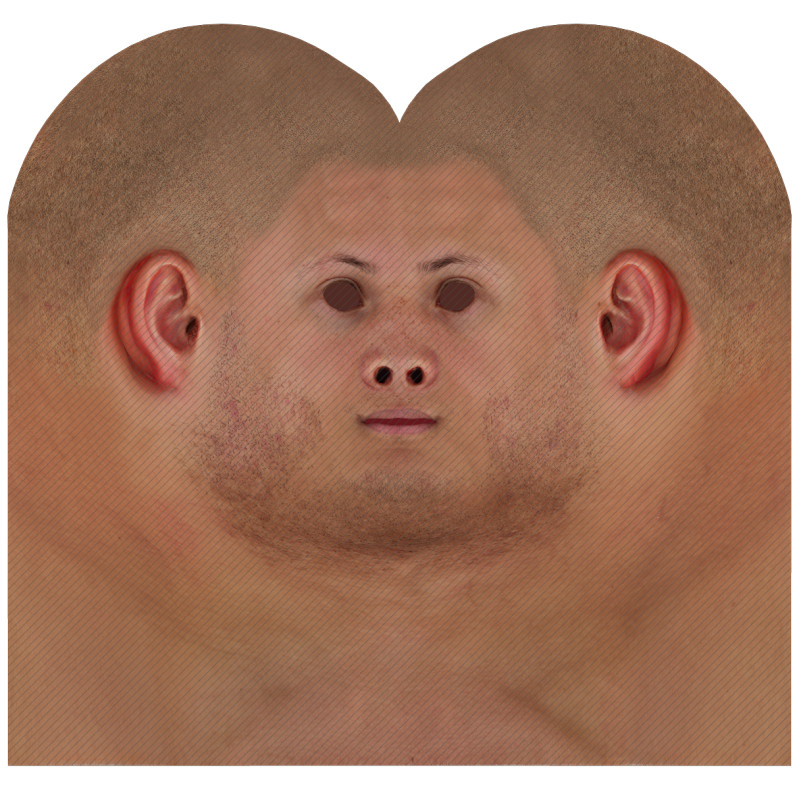 Male head texture map 21